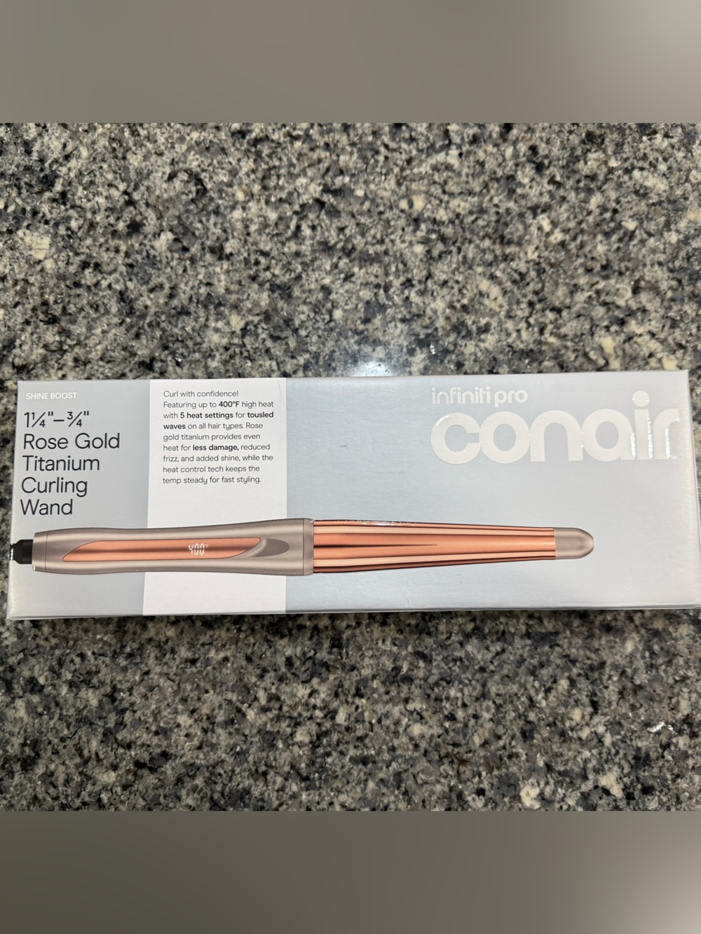Conair Titanium Curling Wand 1 1/4”- 3/4”